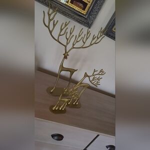 Pottery Barn inspired sculpted Metal reindeer 3piece set